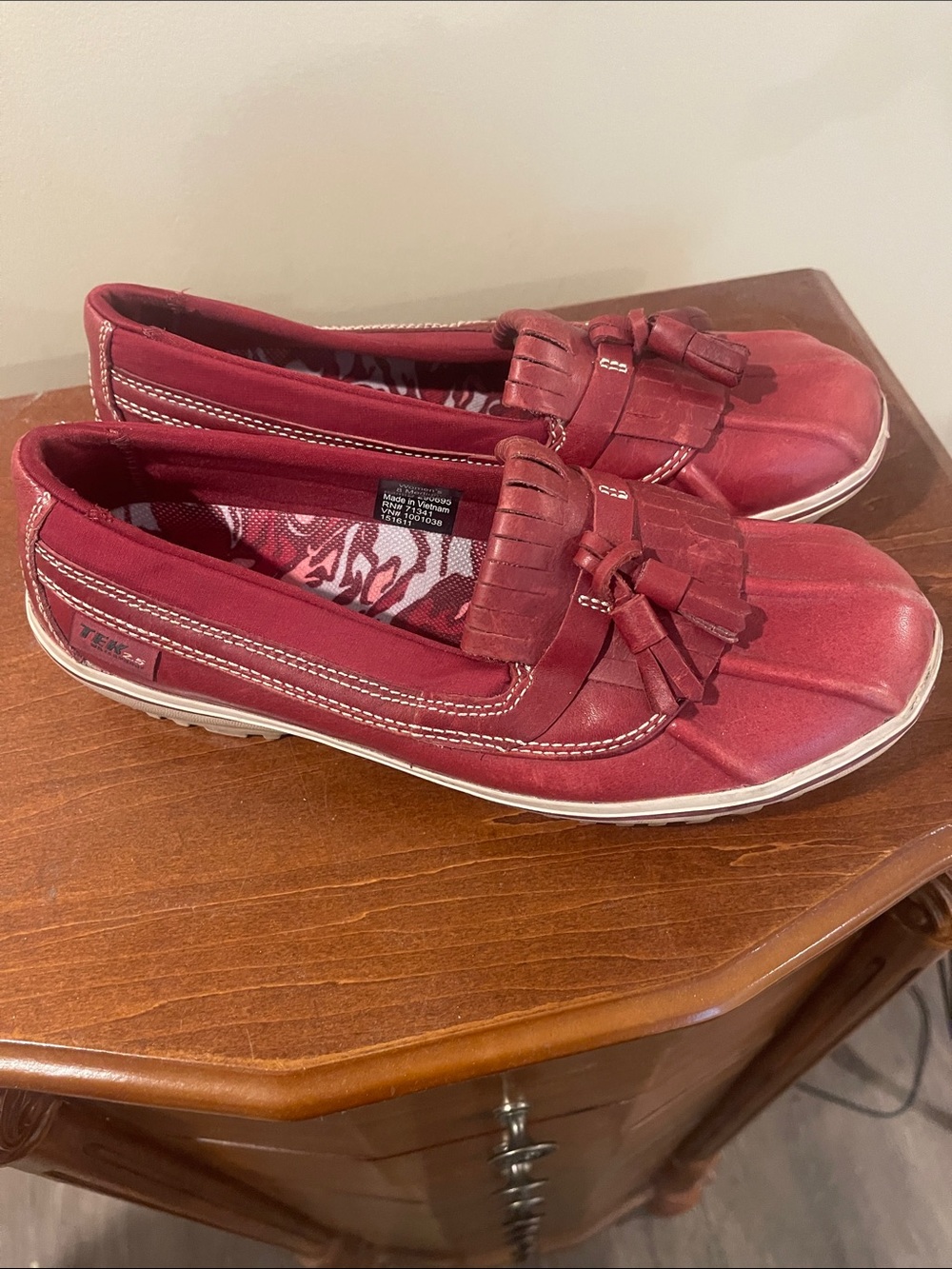Teva Women's Red Tassel Slip-On Loafers
